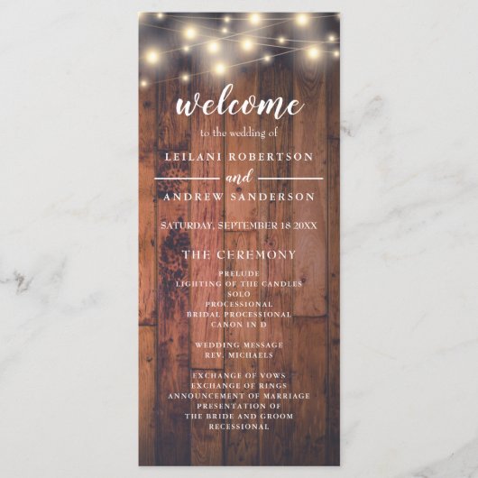 Programme Mariage de lumière à chaîne de bois (Devant)