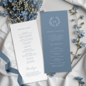 Programme Mariage de monogramme bleu foncé