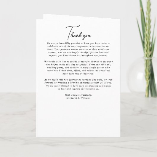 Programme Mariage de monogramme de couronne botanique simple (Dos)