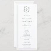 Programme Mariage de monogramme de crête botanique (Devant / Derrière)