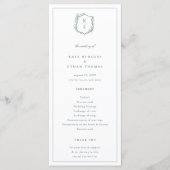 Programme Mariage de monogramme de crête botanique (Devant)