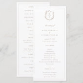 Programme Mariage de monogramme de crête botanique (Devant / Derrière)