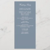 Programme Mariage de monogramme de crête florale bleu-poussi (Dos)