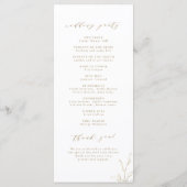 Programme Mariage de monogramme d'écusson botanique simple e (Dos)