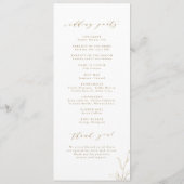 Programme Mariage de monogramme d'écusson botanique simple e (Dos)