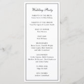 Programme Mariage de monogramme élégant en noir et blanc (Dos)