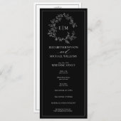 Programme Mariage de monogramme moderne noir blanc poitrine (Devant / Derrière)