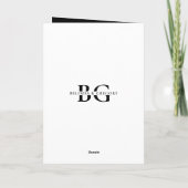 Programme Mariage de Monogramme noir blanc Ordre de service (Dos)