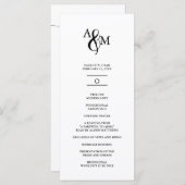 Programme Mariage de monogramme noir et blanc moderne (Devant / Derrière)