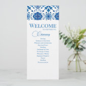 Programme Mariage de mosaïque bleu moderne été méditerranéen (Debout devant)