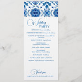 Programme Mariage de mosaïque bleu moderne été méditerranéen (Dos)