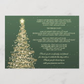 Programme Mariage de Noël élégant Vert Or (Dos)