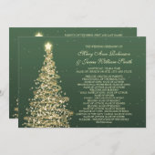 Programme Mariage de Noël élégant Vert Or (Devant / Derrière)