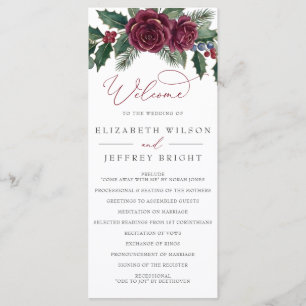 Programme Mariage de Noël hivernal floral botanique
