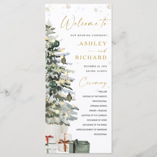 Programme Mariage de Noël Pine Tree (Devant)