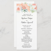 Programme Mariage de Pampas Floral Rose (Devant / Derrière)