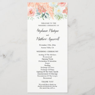 Programme Mariage de Pampas Floral Rose