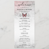 Programme Mariage de papillon argenté et rose (Devant)