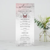 Programme Mariage de papillon argenté et rose (Debout devant)