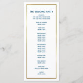 Programme Mariage de plage Tropical Blue Gold Palm Tree (Dos)