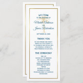 Programme Mariage de plage Tropical Blue Gold Palm Tree (Devant / Derrière)