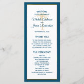 Programme Mariage de plage Tropical Ocean Blue Gold Palm Tre (Devant)