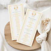 Programme Mariage de printemps à monogramme et noeud papillo