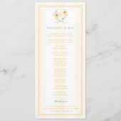 Programme Mariage de printemps à monogramme et noeud papillo (Dos)