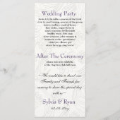 Programme Mariage de printemps floral violet et blanc (Dos)