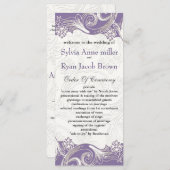 Programme Mariage de printemps floral violet et blanc (Devant / Derrière)