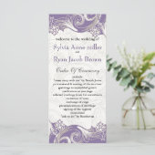 Programme Mariage de printemps floral violet et blanc (Debout devant)