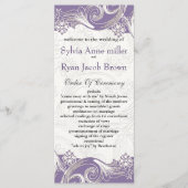Programme Mariage de printemps floral violet et blanc (Devant)