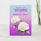 Programme Mariage de printemps Roses Ombré Aquarelle Violet (Devant)