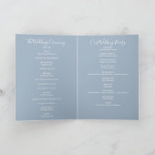Programme Mariage de script de signature élégant et bleu fon (Intérieur)