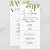 Programme Mariage de script de verdure de forêt à l'aquarell (Devant / Derrière)