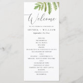 Programme Mariage de script de verdure de forêt à l'aquarell (Devant)
