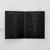 Programme Mariage de script élégant Black Gold (Intérieur)