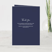 Programme Mariage de script élégant bleu marine (Dos)