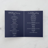 Programme Mariage de script élégant bleu marine (Intérieur)