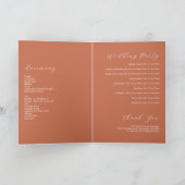 Programme Mariage de script élégant en terre cuite Commande  (Intérieur)