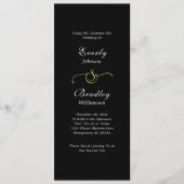 Programme Mariage de script minimal noir blanc élégant (Devant)