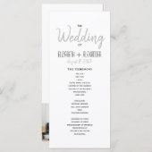 Programme Mariage de script moderne minimal (Devant / Derrière)