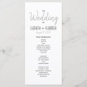 Programme Mariage de script moderne minimal (Devant)