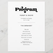 Programme mariage de script rétro vintage (Devant)