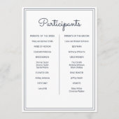 Programme Mariage de script simple minimaliste (Dos)