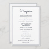 Programme Mariage de script simple minimaliste (Devant / Derrière)