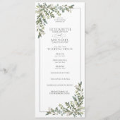 Programme Mariage de script vert Eucalyptus Botanical Sage (Devant)
