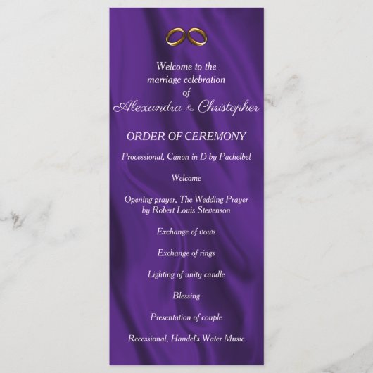 Programme Mariage de soie violette (Devant)