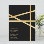 Programme Mariage de style géométrique à feuille d'or (Debout devant)