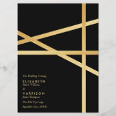 Programme Mariage de style géométrique à feuille d'or (Devant)